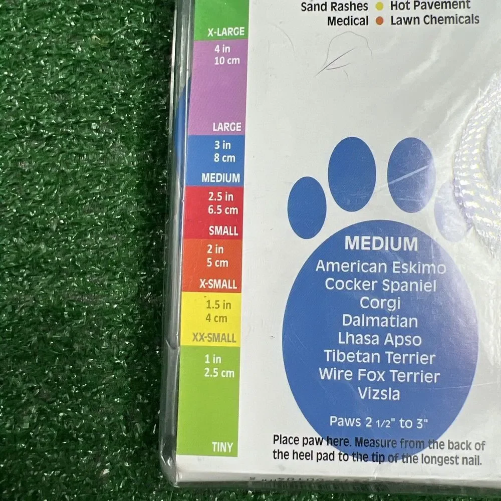 Protex Medium Blue Rubber Dog Boots‎ Reusable Waterproof New